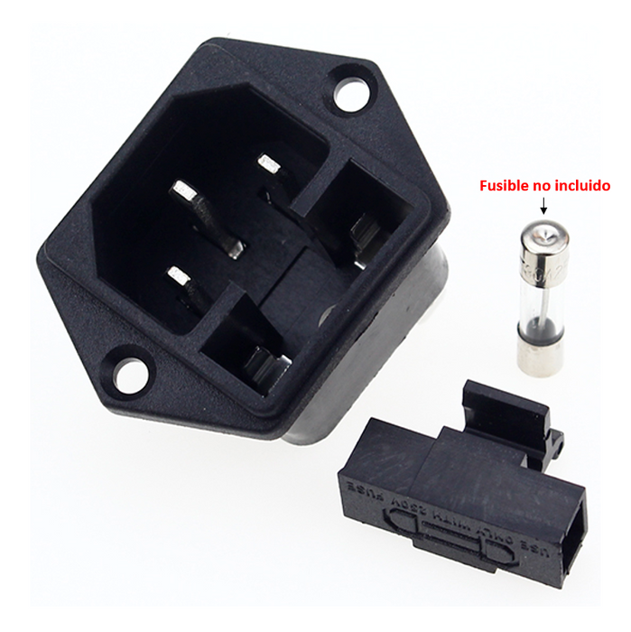 IEC-C14 Porta fusible conector macho 60320