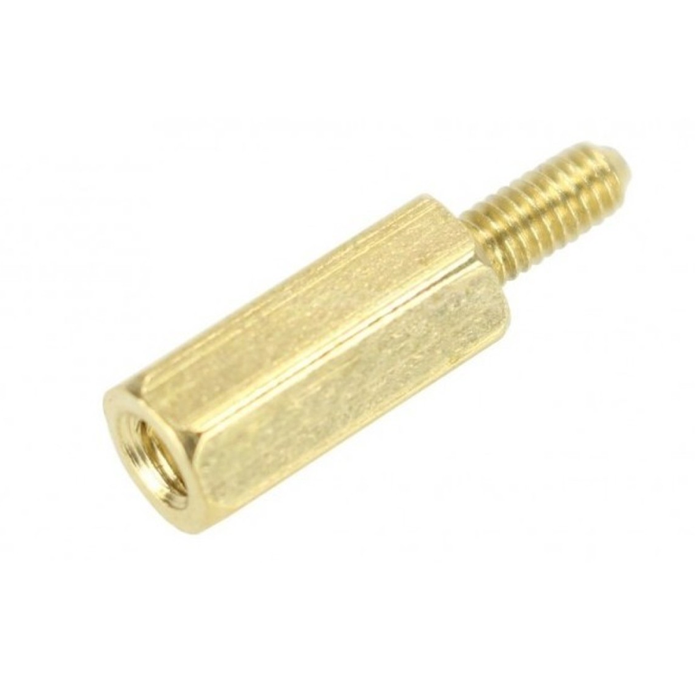 10mm M-H Separador de latón + tornillo + tuerca M3