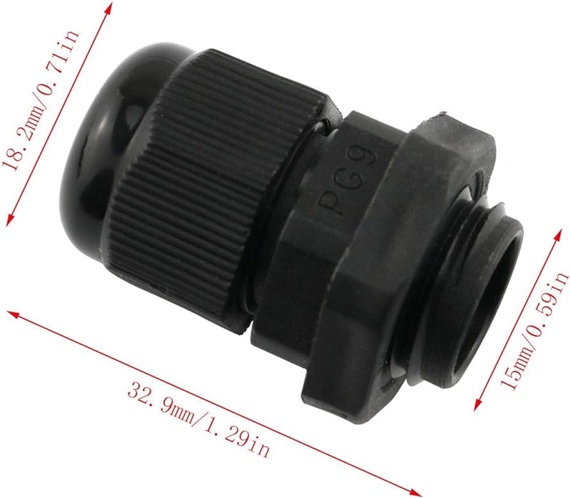 PG9 Conector plástico tipo glándula