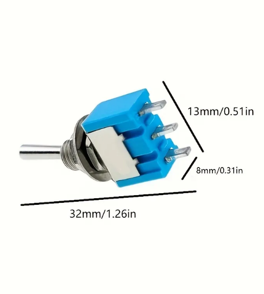 MTS-102 SPDT 125v 6A Interruptor palanca cola de rata