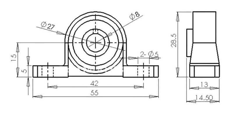 KP08 8mm Piso chumacera