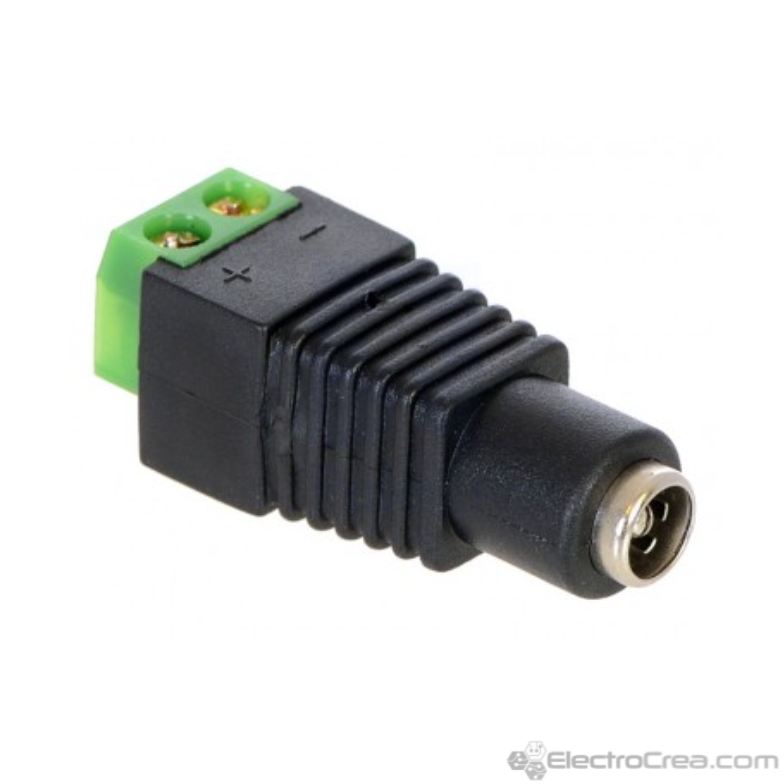 Adaptador DC Hembra a Terminales - ElectroCrea