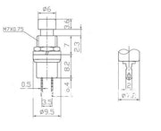 Interruptor push boton sin enclave verde 7mm 3A 125v PBS-110 - ElectroCrea