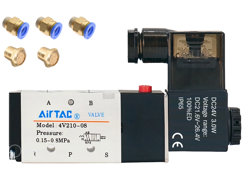 Valvula Neumatica 5/2 Electrovalvula Airtac 4v210-08