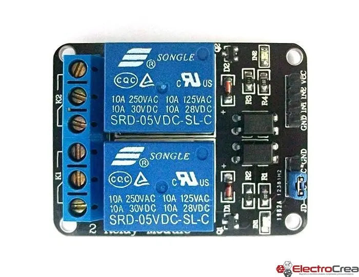 Módulo de 2 relevadores - ElectroCrea