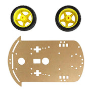 Chasis robot 2 motores rectangular - ElectroCrea