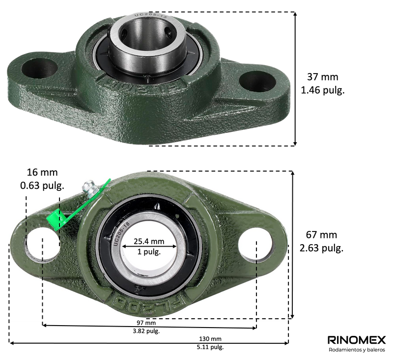 Chumacera de cocol 1 Pulgada UCFL205-16