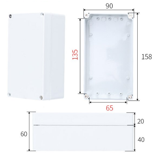 158x90x60MM Caja para proyectos