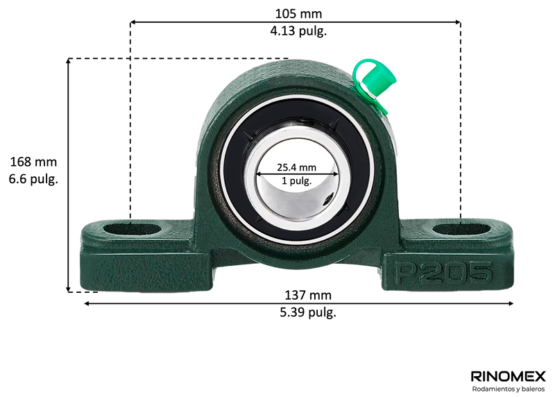 Chumacera de piso 1 pulgada UCP205-16