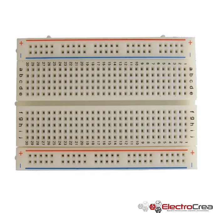Protoboard Medio 400 puntos - ElectroCrea