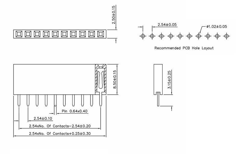 Conector header hembra 40 pines - ElectroCrea