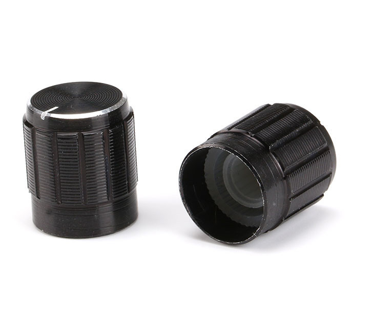 Perilla knob de alumino negro - ElectroCrea