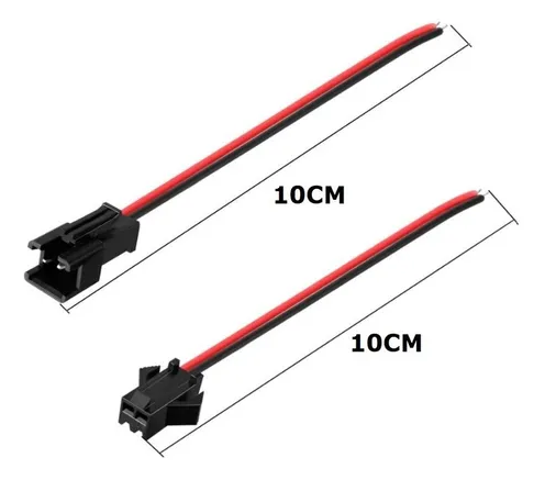 JST-SMP 22AWG 2p Conector macho hembra de 2 pines