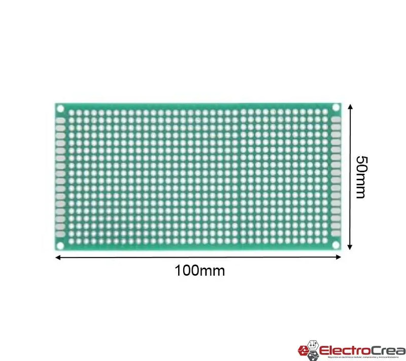 5x10cm Perforada tablilla fenólica - ElectroCrea