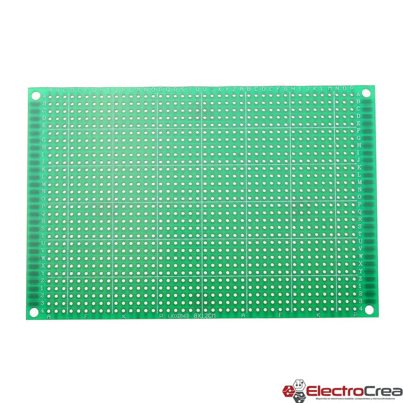 8x12cm Perforada tablilla fenólica - ElectroCrea