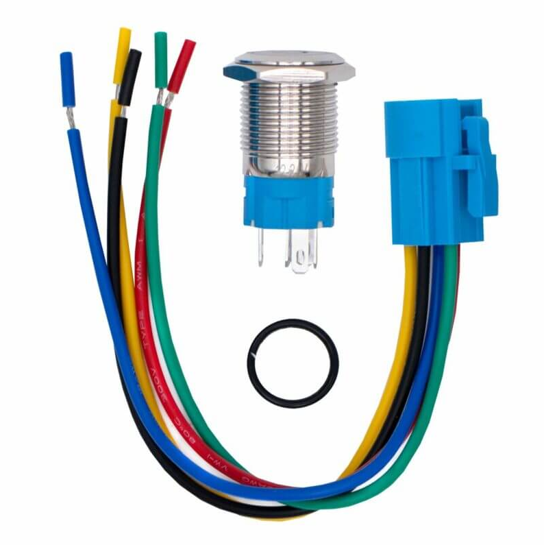 16mm Iluminación metálico C/E Interruptor push botón - Varios Colores