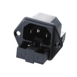 Conector IEC-C14 macho con porta fusible - ElectroCrea
