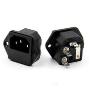 Conector IEC-C14 macho con porta fusible - ElectroCrea