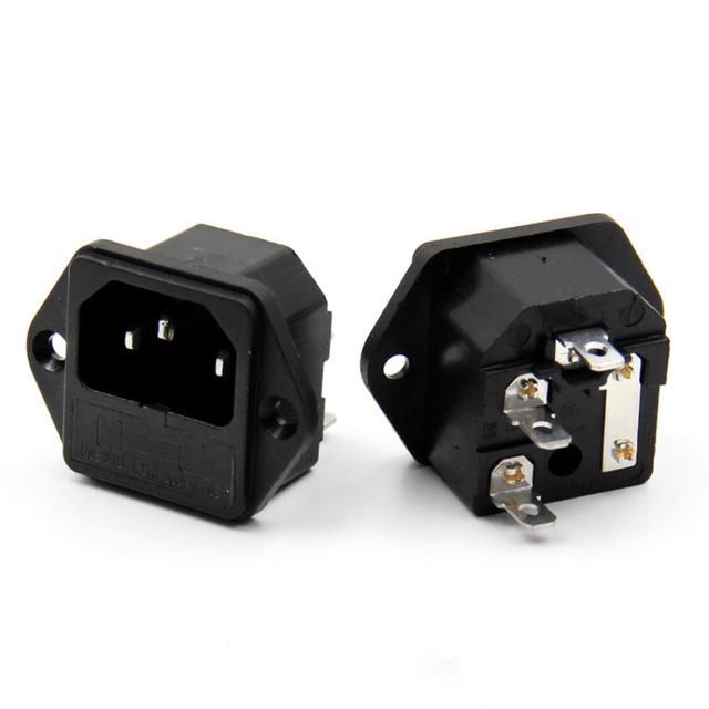 Conector IEC-C14 macho con porta fusible - ElectroCrea