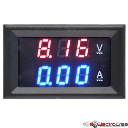 Voltímetro y amperímetro 3-100v DC - ElectroCrea