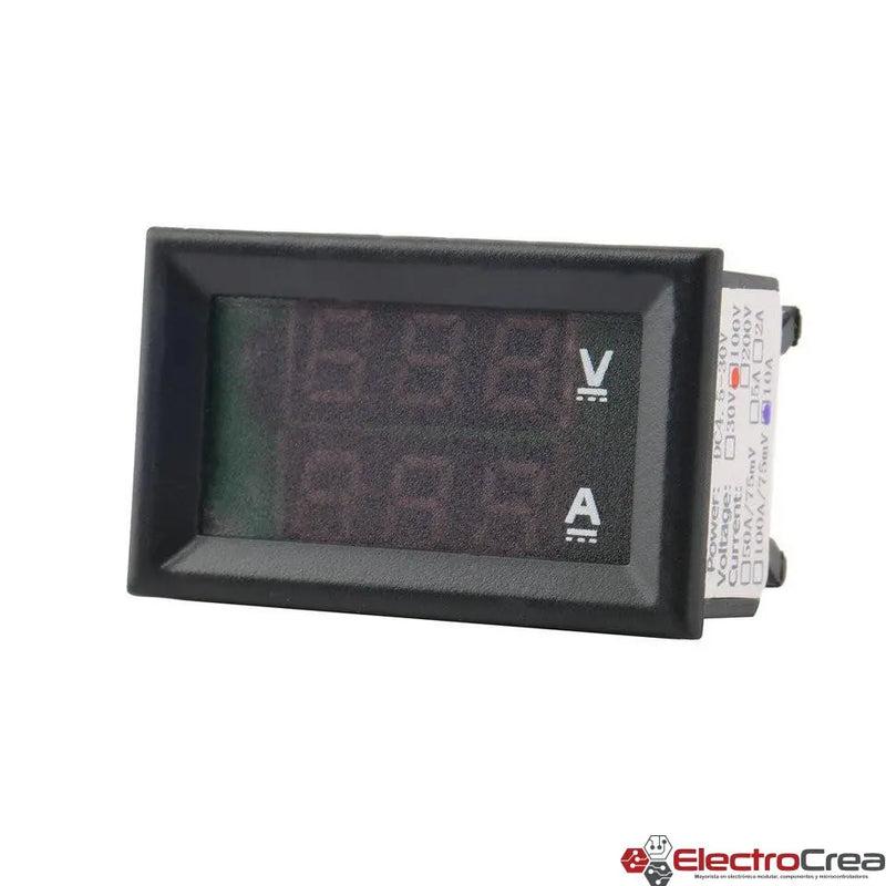 Voltímetro y amperímetro 3-100v DC - ElectroCrea