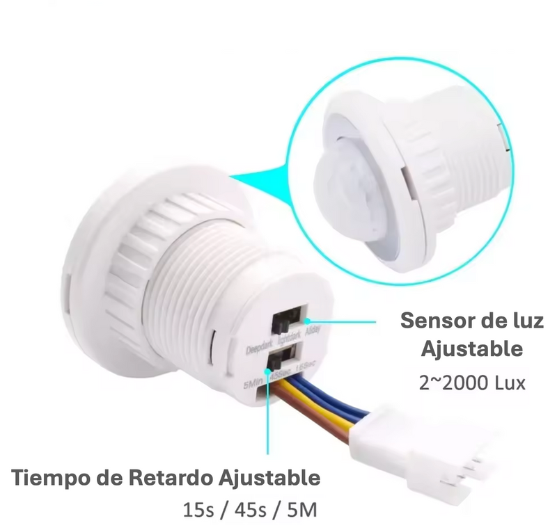Sensor de Movimiento PIR Empotrable 110V–240V