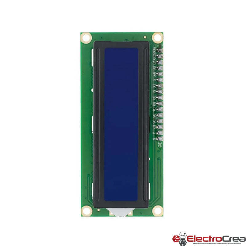 I2C 1602 Azul Display LCD 16x2 + Módulo serial I2C soldado - ElectroCrea