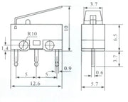 Micro switch con palanca mouse touch KW10-ZIP - ElectroCrea