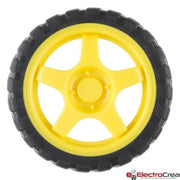 Llanta amarilla robot seguidor de linea 65x26 mm - ElectroCrea