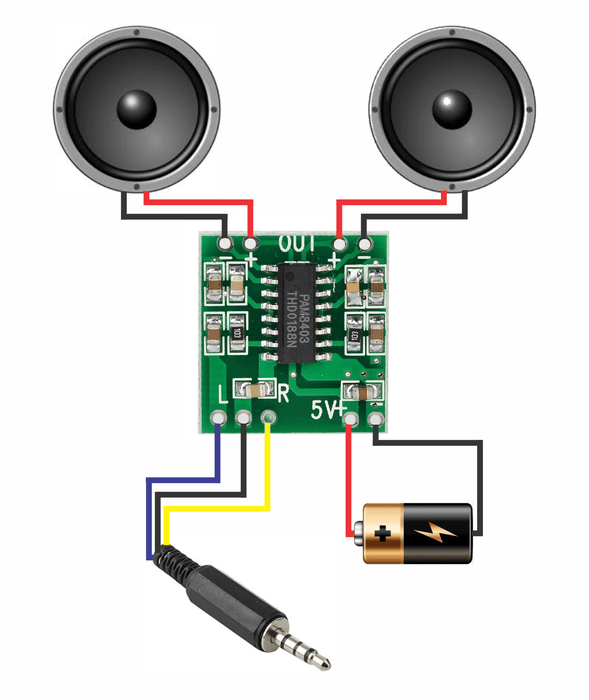 Amplificador de audio 3W PAM8403 - ElectroCrea