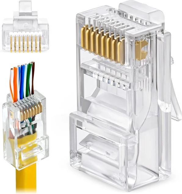 Conector plug RJ45 Chapado en Oro