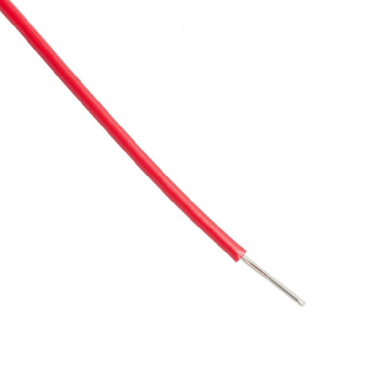 Alambre ROJO estañado calibre 22 AWG, 1m.
