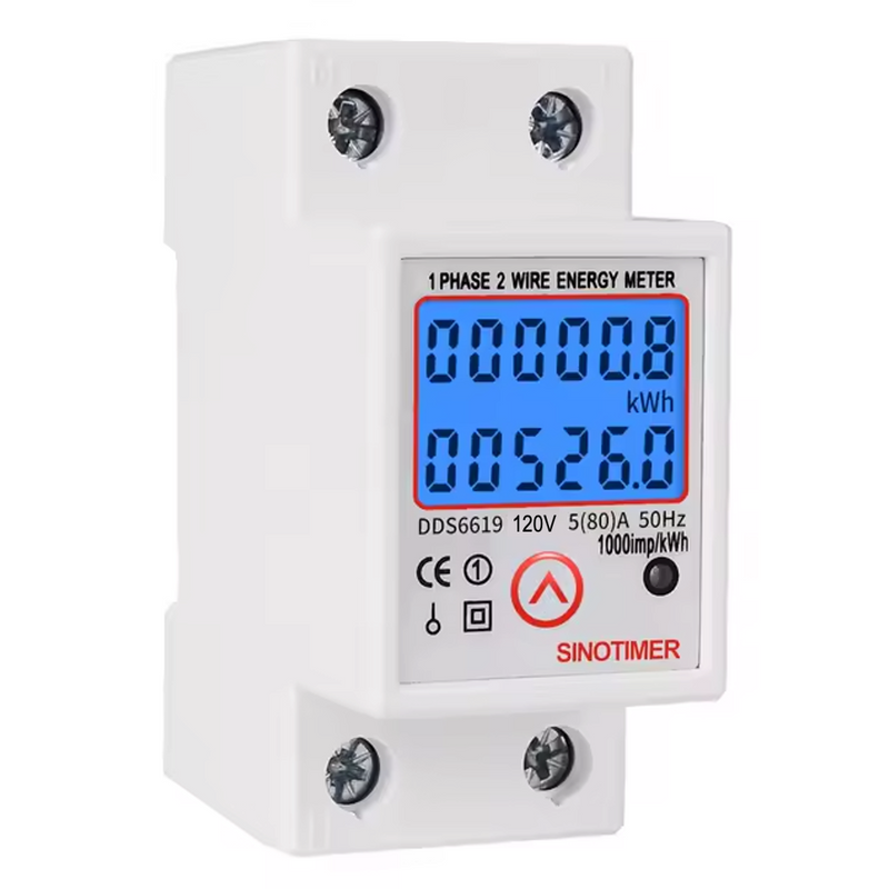 DDS6619 120V 80A Sinotimer Medidor Digital de Consumo Eléctrico Monofásico