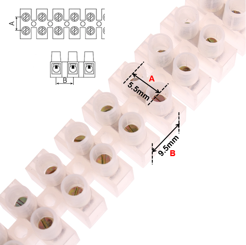 Banco de terminales 24 tornillos 2 filas