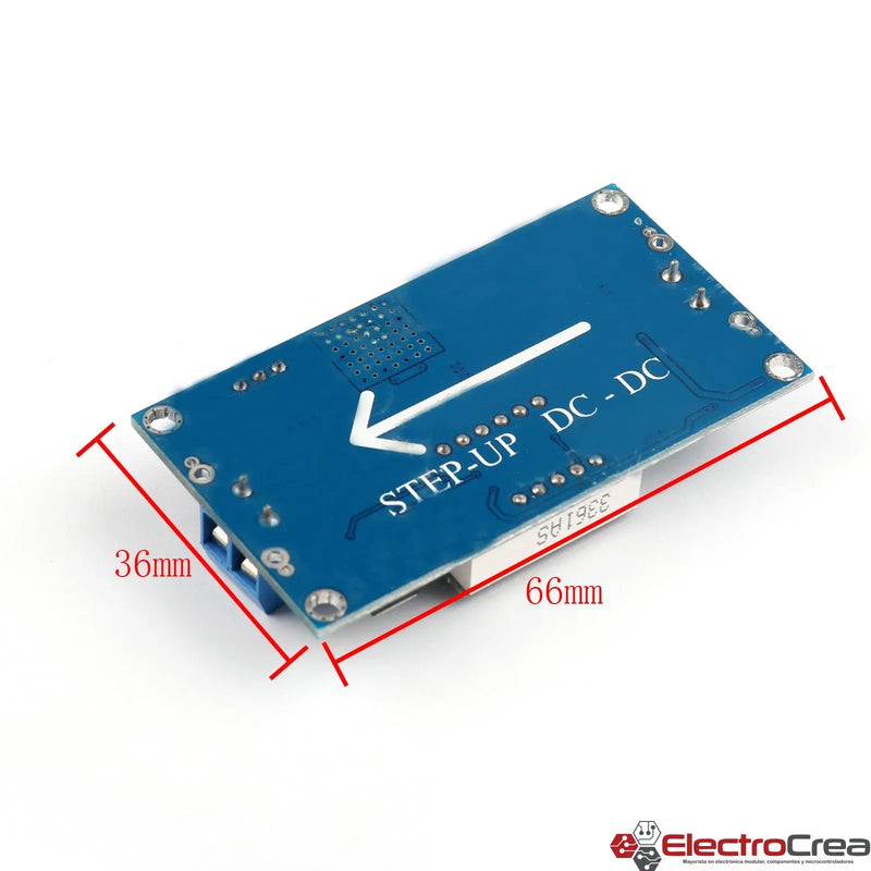 XL6009 Display módulo regulador de voltaje Step-Up 5-35V - ElectroCrea
