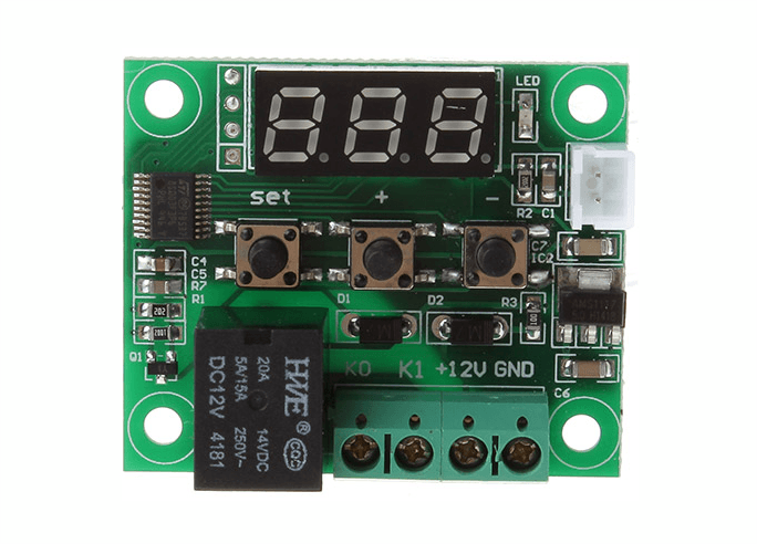 Termostato para control de temperatura con switch  12v. - ElectroCrea