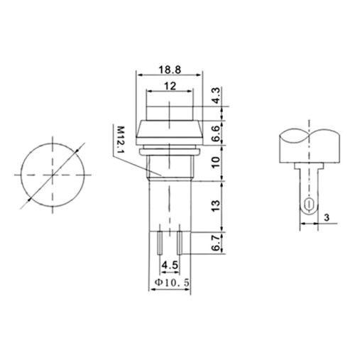 PBS-11B Verde S/E 3A 250v Interruptor push botón